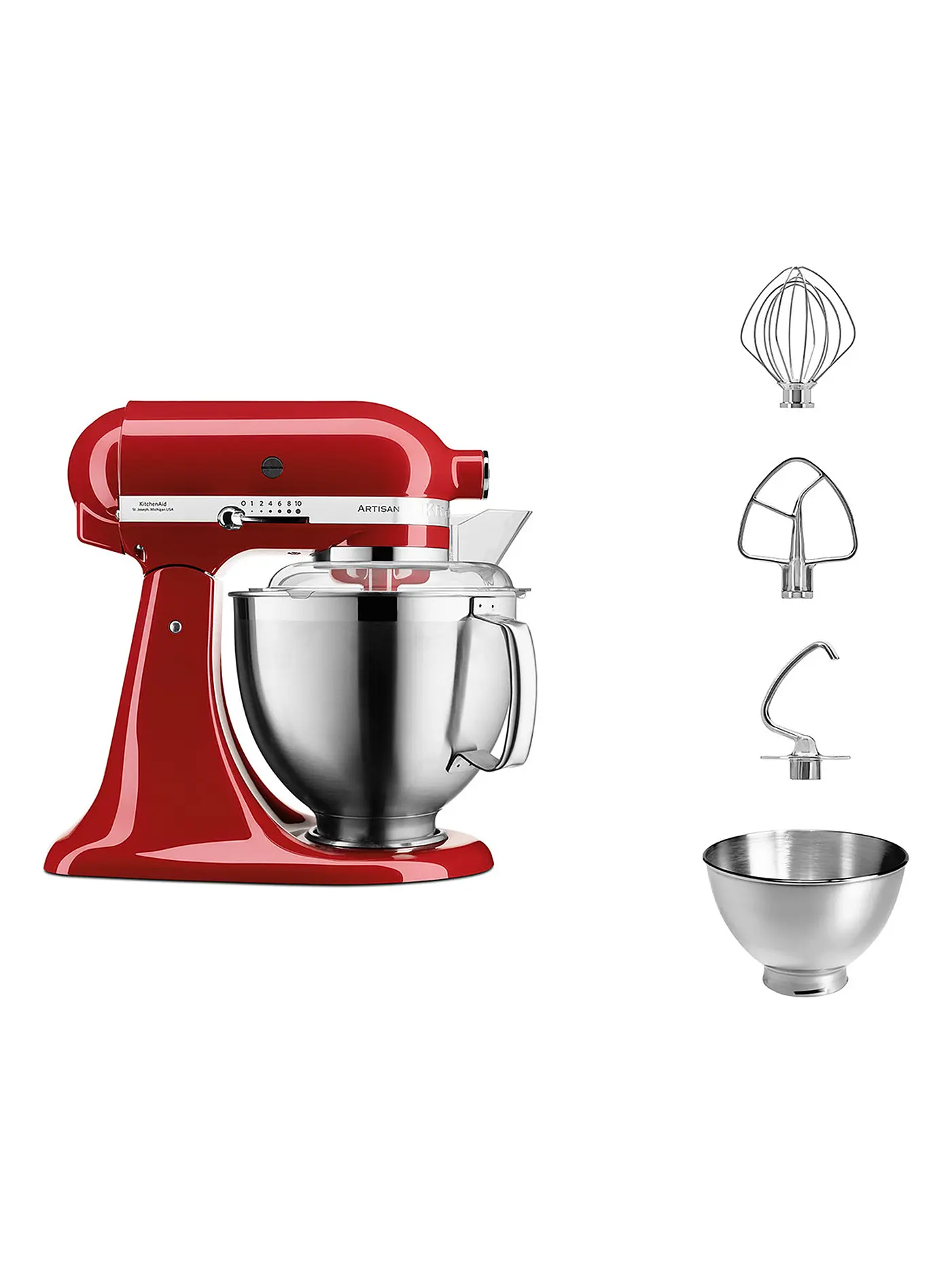 KITCHENAID | Küchenmaschine Artisan 185 4,8l 300 Watt 5KSM185PSECA (Liebesapfel Rot) | rot